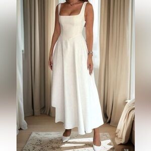 SHEIN Elegant White Maxi Dress